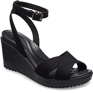Crocs Women’s Leigh II Cross-Strap Ankle Wedge
